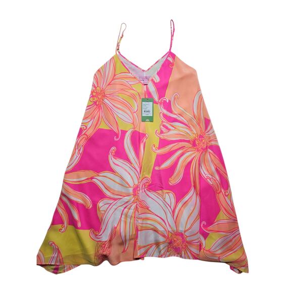 New Lilly Pulitzer Just a Splash Multicolor Spaghetti Straps Silk Clara Dress XS - Picture 4 of 11